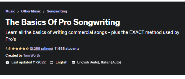The Basics Of Pro Songwriting (By Tom Worth)